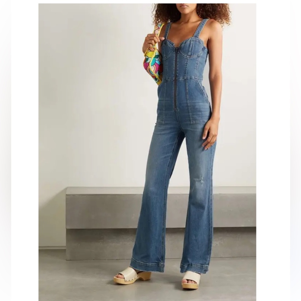 Alice + Olivia Blue Denim Jumpsuit